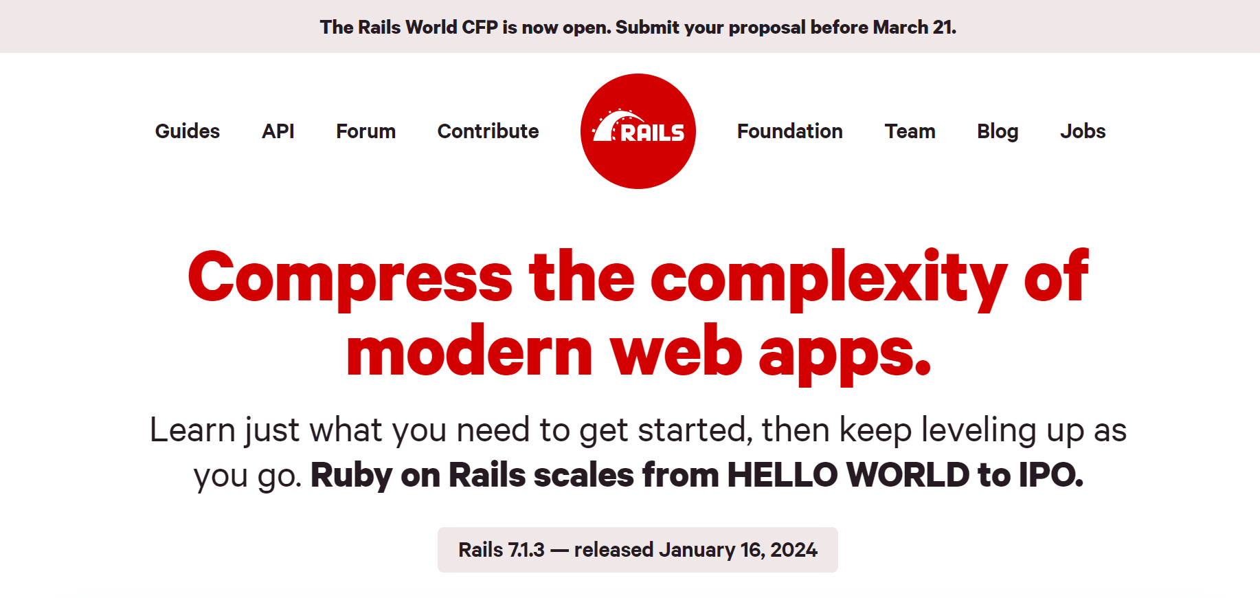 Ruby on Rails Homepage