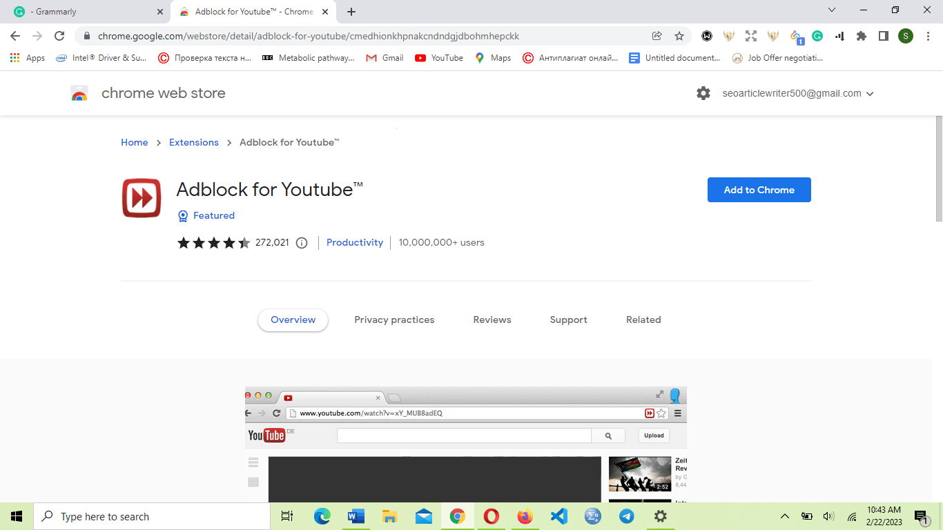 Add AdBlock for YouTube to Chrome
