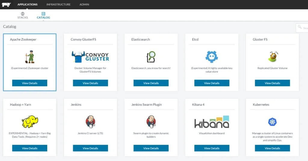 Different Applications available