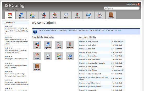 ISPConfig for server administrators