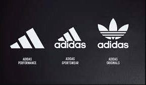The three striped Adidas logo