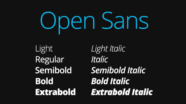 Open Sans font family