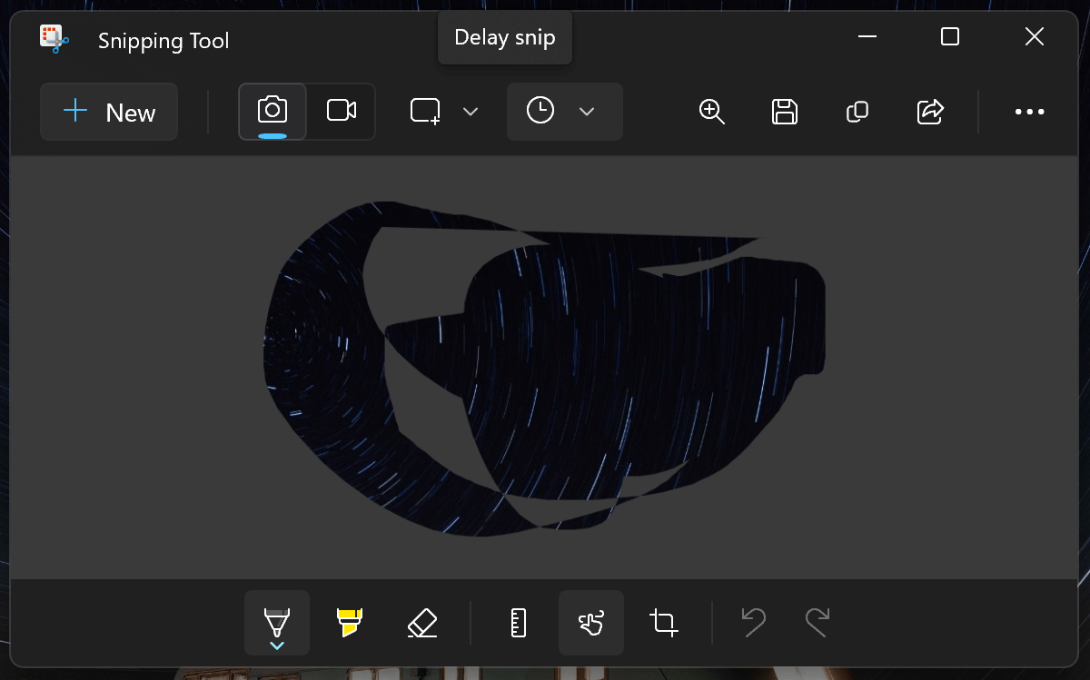 Random Selected Area Screenshot using Snipping Tool