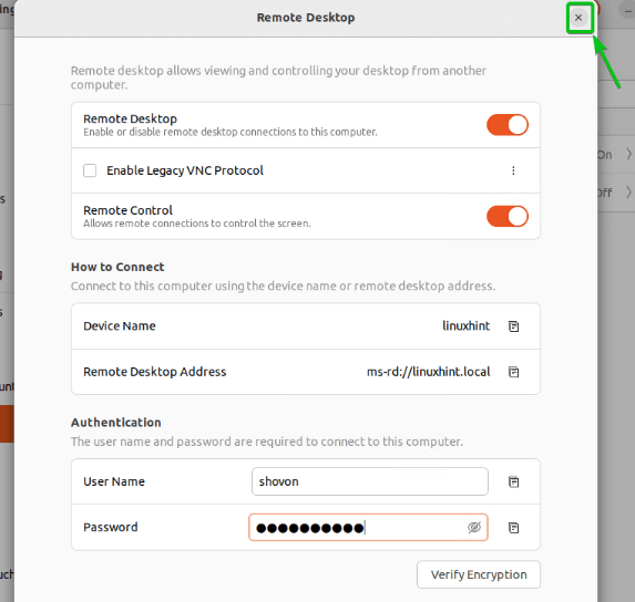 Image showing remote desktop window closing.