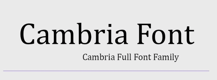 Cambria geometric Sans Serif font