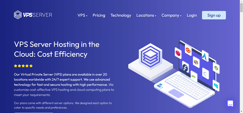 VPSServer website interface