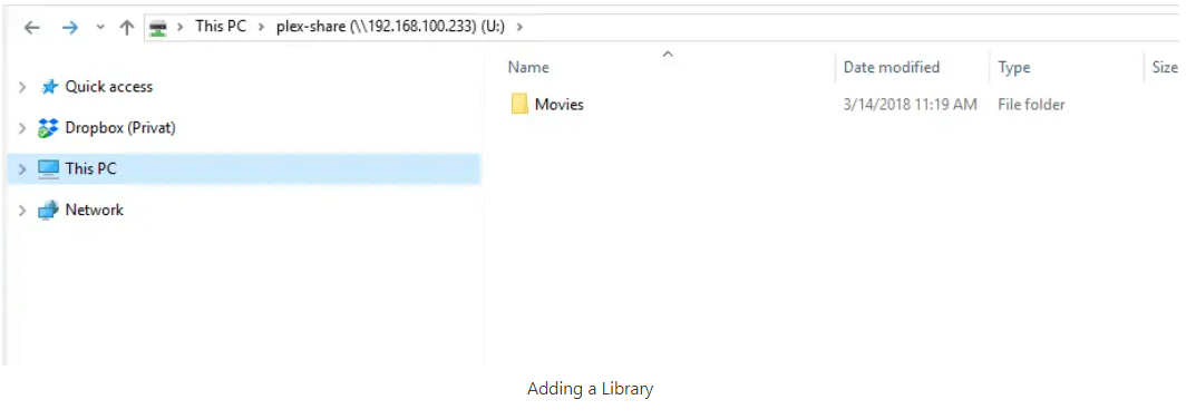 Adding a library to Plex