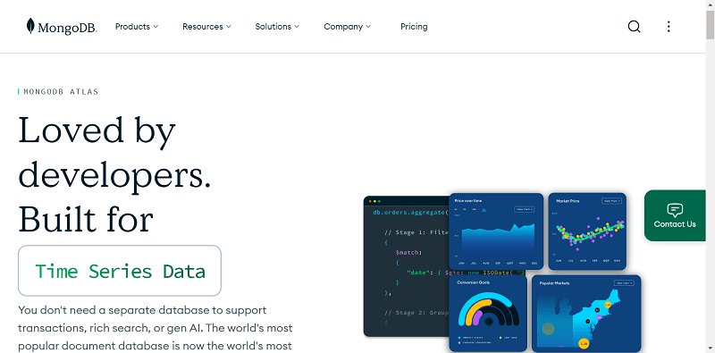MongoDB website interface