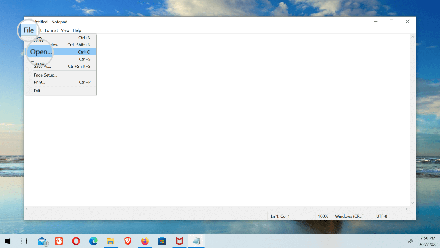 Open the Hosts File in Notepad