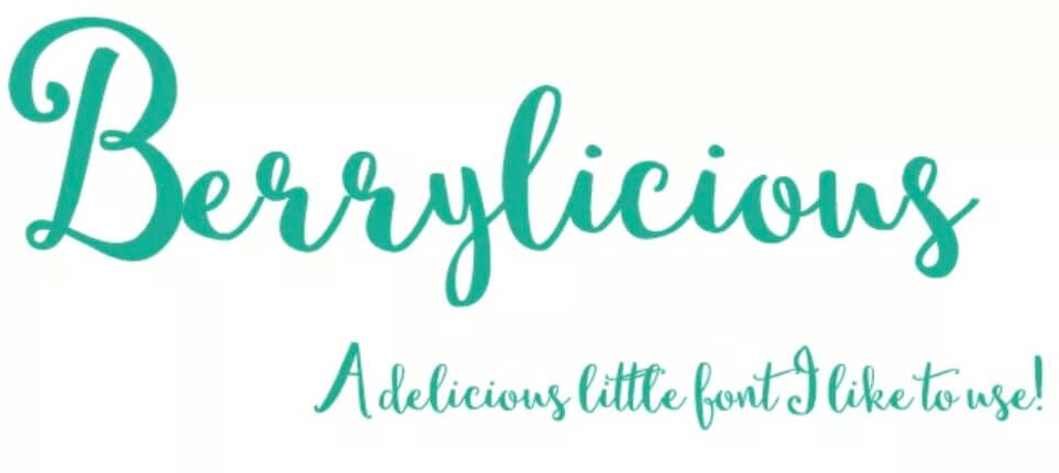 Berrylicious hand-lettered brushstrokes
