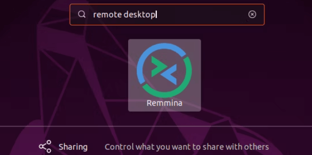 Image showing searching for remote desktop in the remote desktop connection app.
