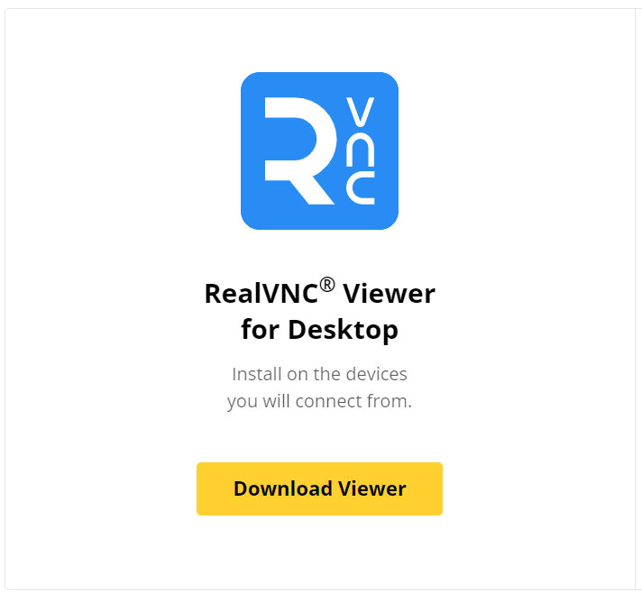 RealVNC viewer for desktop