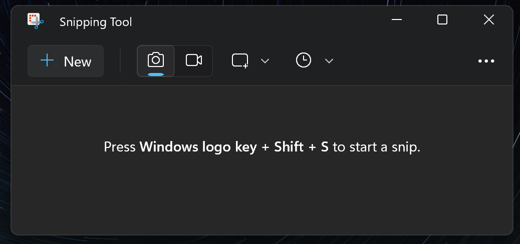 Windows Logo key+ Shift+ S as a shortcut for Snipping Tool