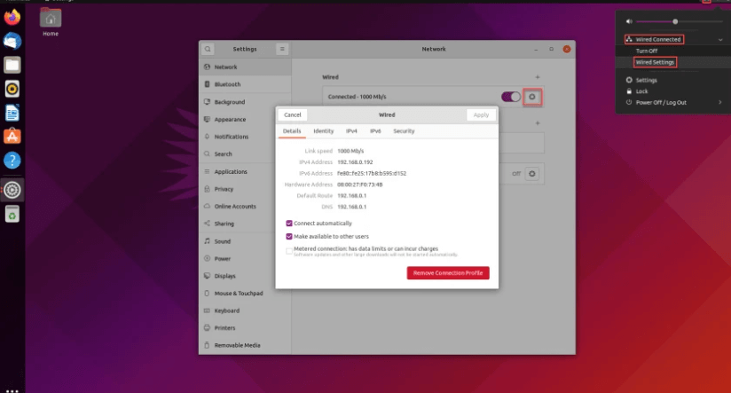 Image showing the process of getting the IP address.