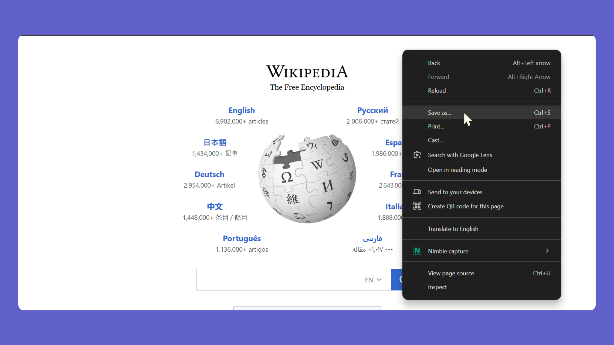 Save a webpage as HTML File and Customise in Text Editor