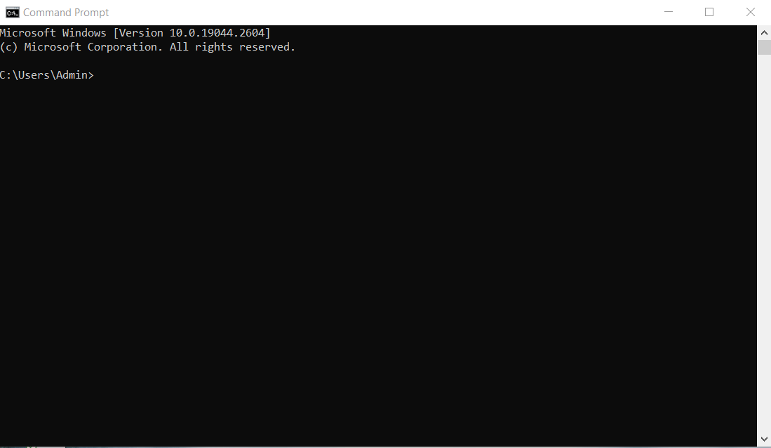 Image showing the command prompt screen