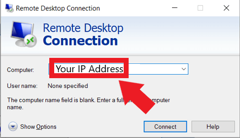 显示用于输入 IP 地址的字段的图像
