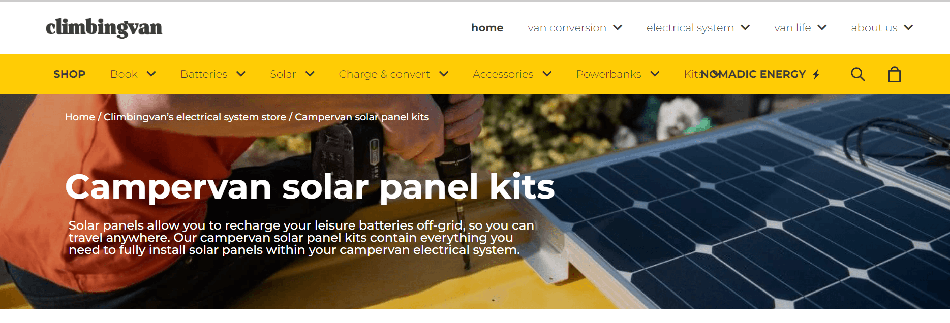 Climbingvan homepage