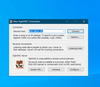 Image showing entering the Internet Protocol address to start the connecting process.