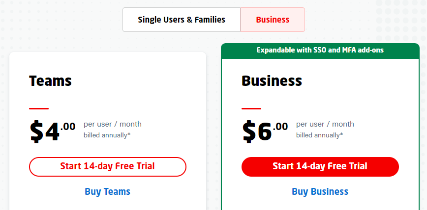 LastPass pricing