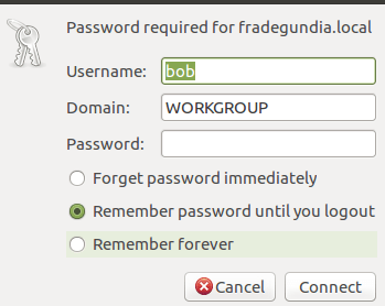 Image showing empty password box and connect button.