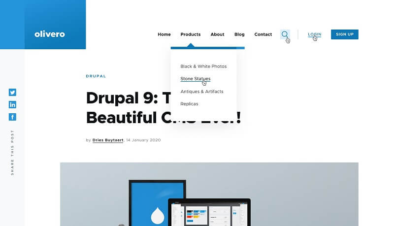 Front-end theme for Drupal 9
