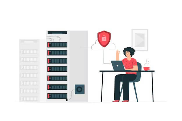 Secure server concept illustration